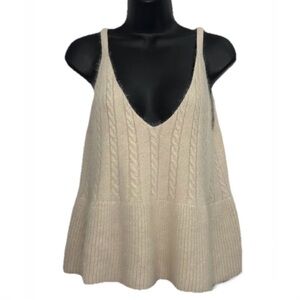 Sadie & Sage Anthropology Soft Angora Blend Twoefer Cable Knit Sweater Tank Sz M